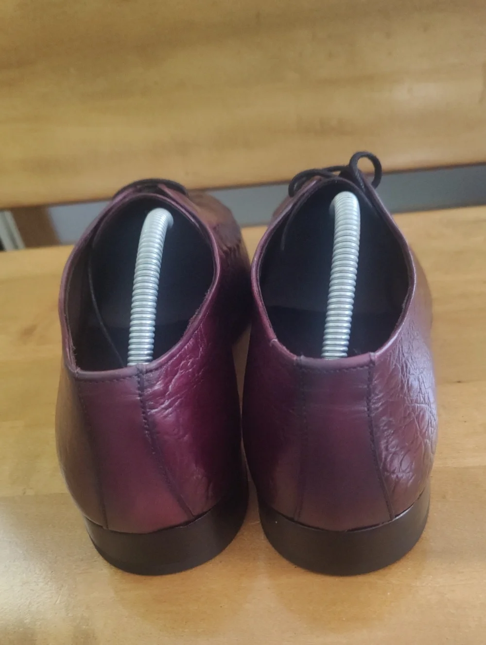 Ntw Vinci The Randor Burgundy Hand Painted Croc Embossed Leather Oxford Size 42